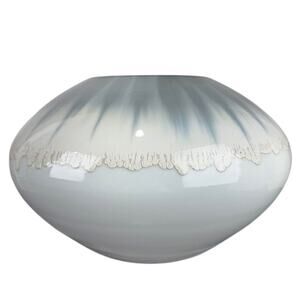Home Decor John Richard's Signature Cream Blue Grey Glazed Ceramic Vase - 12" D